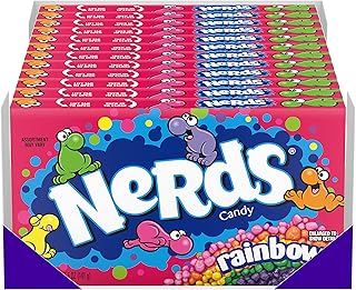 Nerds Rainbow Theater Box Candy, 5 oz, 12 Pk | Tiny tangy crunchy, classic concession box, movie night, party bowls, bulk case