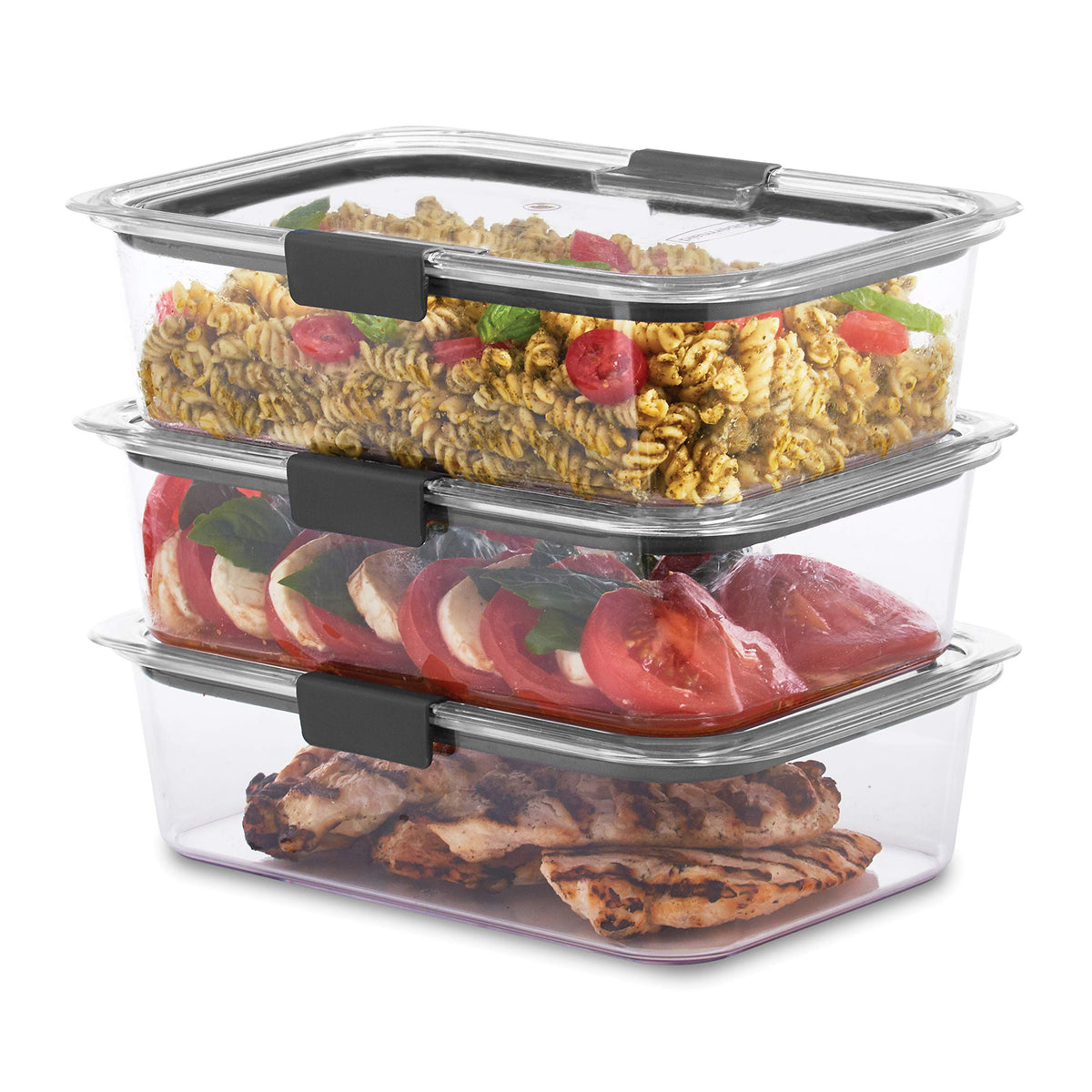 Food Storage Container by Rubbermaid – 9.6 cup, 3-Pack, 9.6 cups, Plastic, Clear, Model 2046927