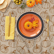 JNDJE Round Tablecloth, 60 Inch Diameter, Fall Pumpkins