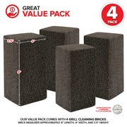 Grill Cleaning Brick (4 Pack) - Heavy Duty Grill Cleaning Brick - Pumice Stone Brick for Flat Tops and Griddles - Griddle Cleaner - Non-Scratch Grill Cleaner by Stock