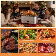 Sunvivi Electric Roaster Oven, 28 Quart Capacity, Silver