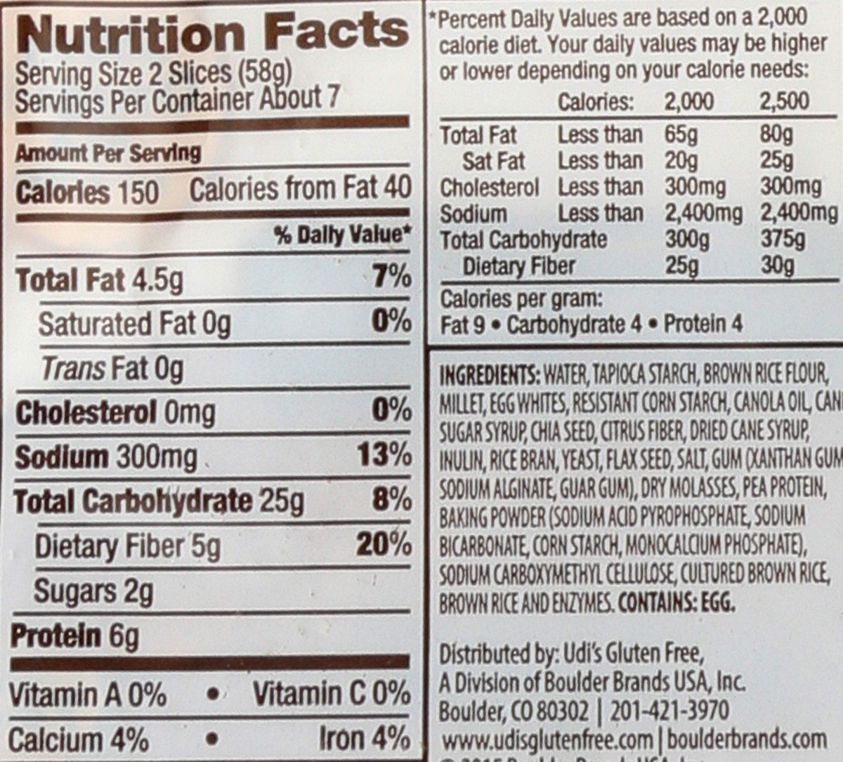 Gluten-Free Millet-Chia Bread by Udi's – 14.3 Ounce (Pack of 8), Pack of 8, Model 69899780994