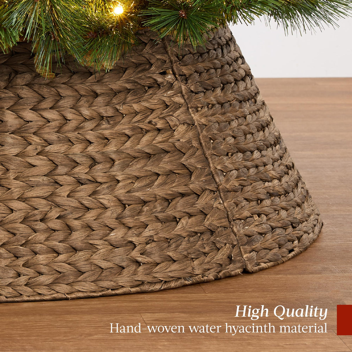 Best Choice Products Woven Tree Collar, 36 Inch Hyacinth Rattan, Chestnut