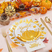 Festiva Thanksgiving Dinnerware Set, 176 Pieces, Pumpkin
