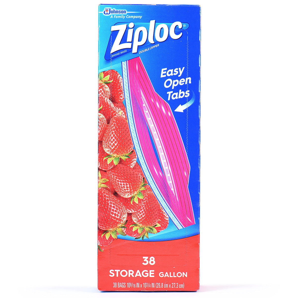 Storage Bag by Ziploc – One Size, 1.0 gallons, Plastic, Clear, Pack of 40