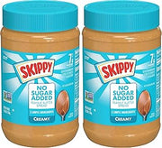 SKIPPY Creamy Peanut Butter Spread, No Sugar Added Peanut Butter, 7 g Protein Per Serving, 40 Oz Jar (Pack of 2)