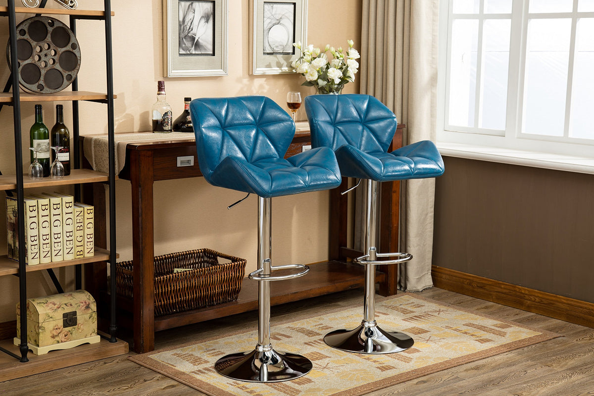 Roundhill Furniture Blue / 20.5" W X 20.63" D X 35" - 43.25" H / Contemporary Barstools