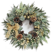 Worthyeah Pine Christmas Wreath, 22 Inch, Vintage Gold
