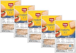 Schär Gluten-Free Ciabatta Rolls, 7oz (5-Pack) – Wheat-Free, Dairy-Free, Non-GMO, Crisp Crust & Soft Interior, Perfect for Sandwiches, Soups, & Appetizers