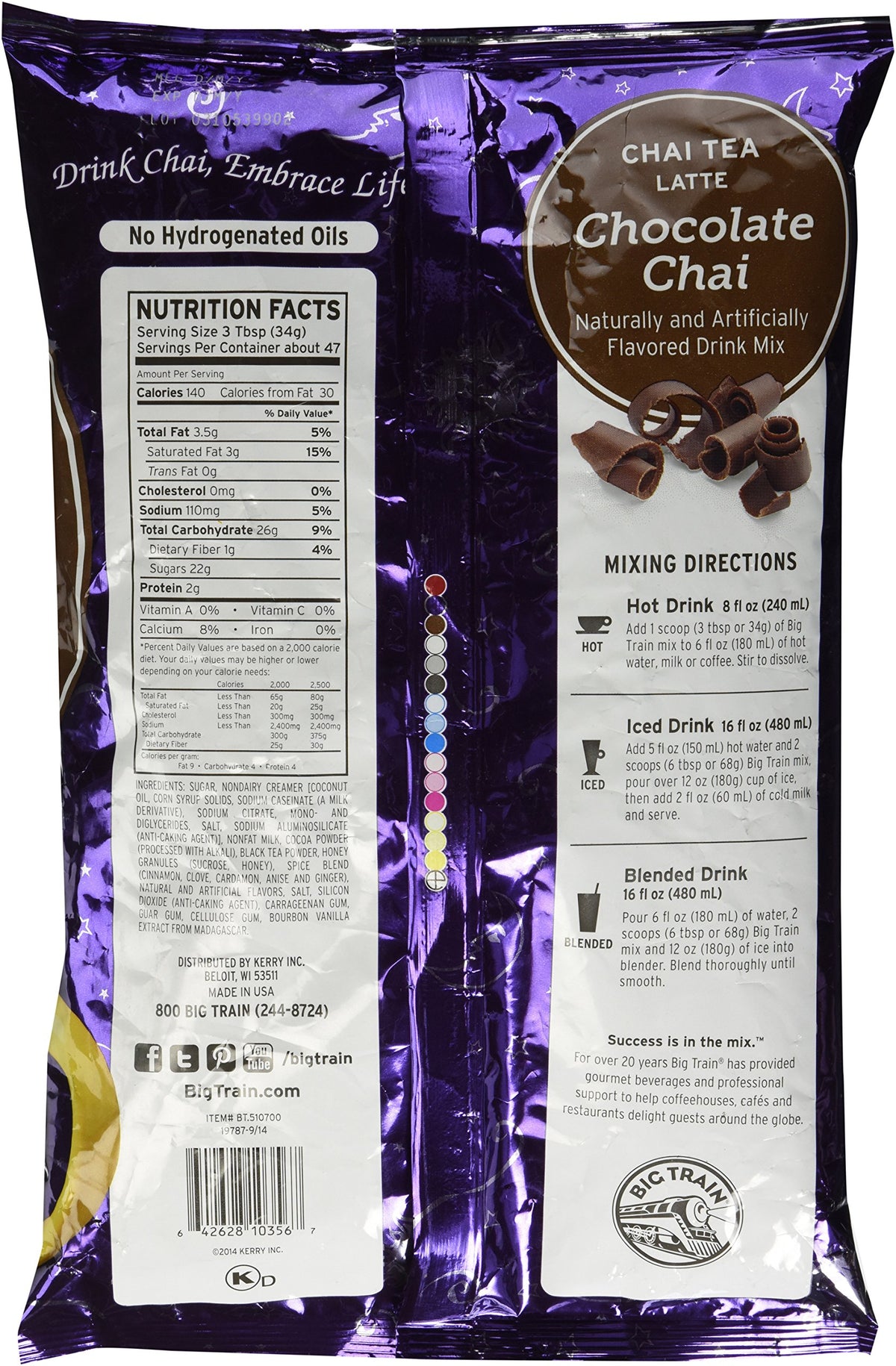 Chai Tea Chocolate 3.5 lb bulk by Big Train – 56 Ounce (Pack of 1)