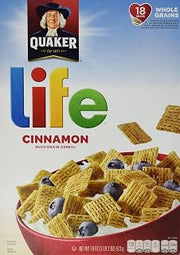 Quaker Life Cereal, Cinnamon Multigrain Cereal, 18oz Box (Pack of 4)