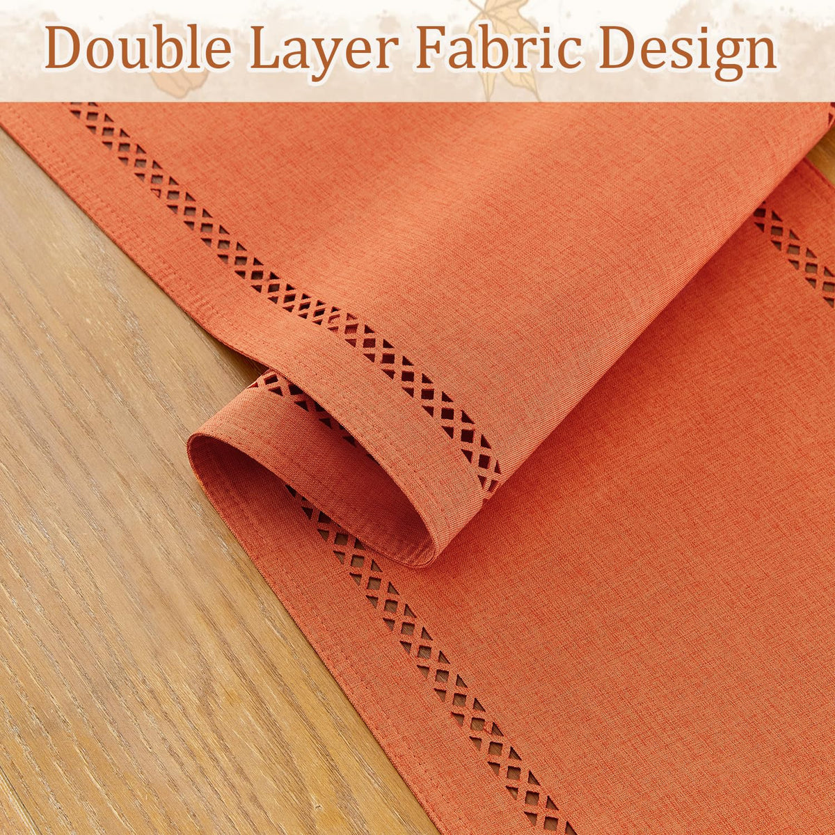 Aoztio Burlap Table Runner, 13x90 Inch, Orange
