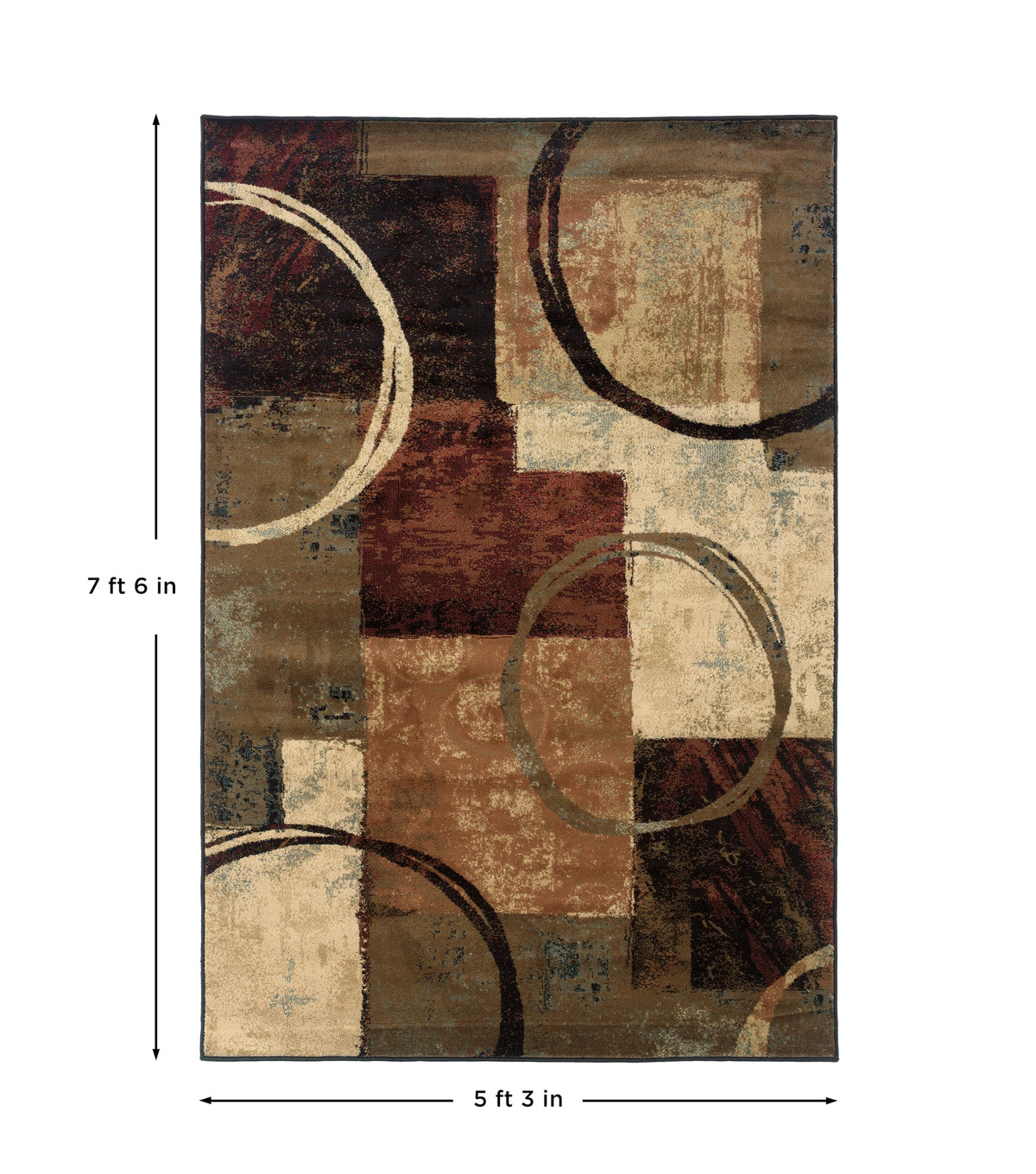 Oriental Weavers 5'3" x 7'7" (5'3" x 7'6" Rectangle) / Brown, Black / Contemporary/Casual Area Rugs