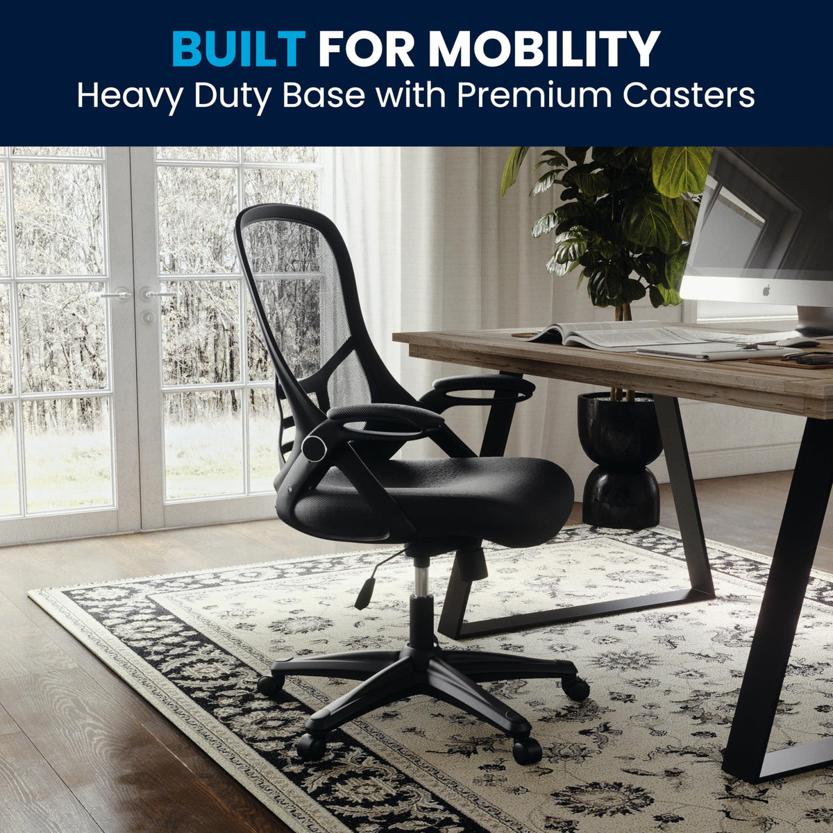 Flash Furniture Black / Set of 1 / Contemporary Home Office Desk Chairs