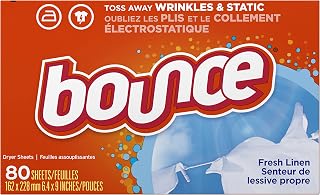 Bounce Fabric Softener Dryer Sheets, Fresh Linen, 80 Count (Pack of 3)