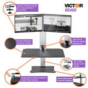 Victor Dual Monitor / Black / Modern Monitor Stands
