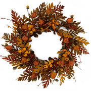 WreathDream Fall Wreath, 20 Inch Oak Leaves with Acorns and Pine Cones, Brown Oak Leaves