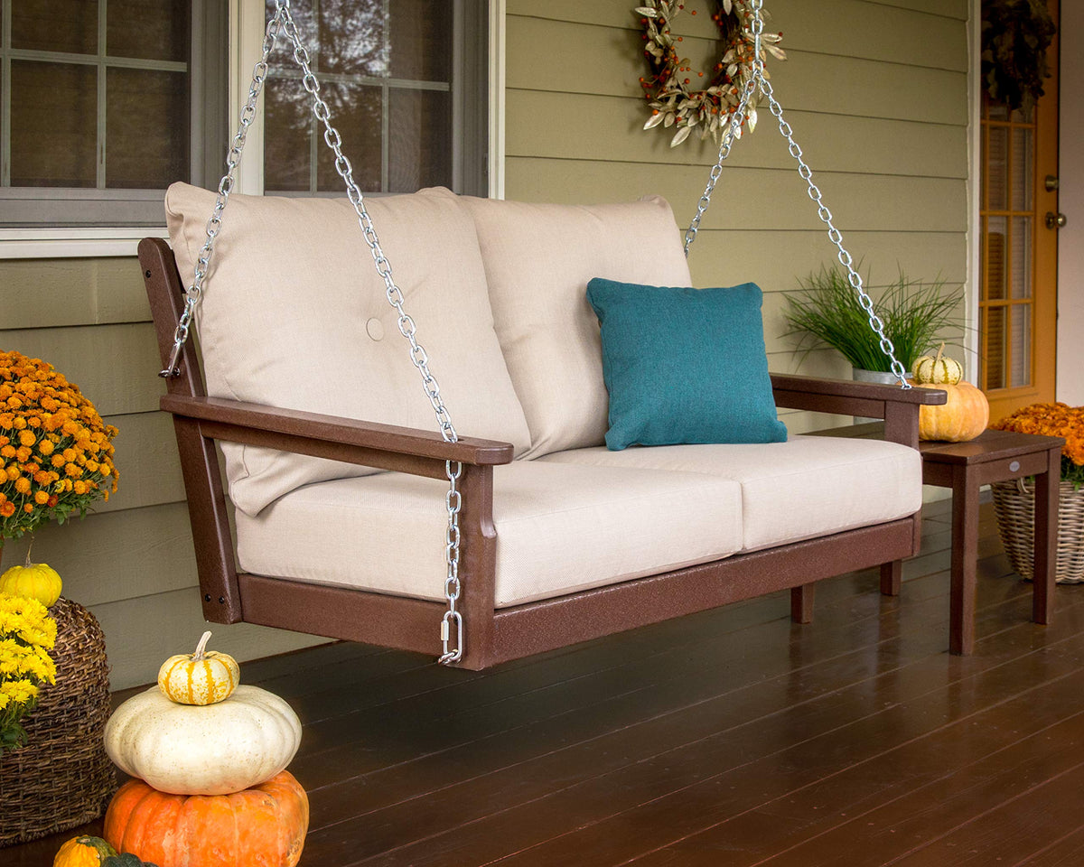 ® Vineyard Swing by Polywood – High Density Polyethylene, Black / Granite, Model GNS46BL-5402