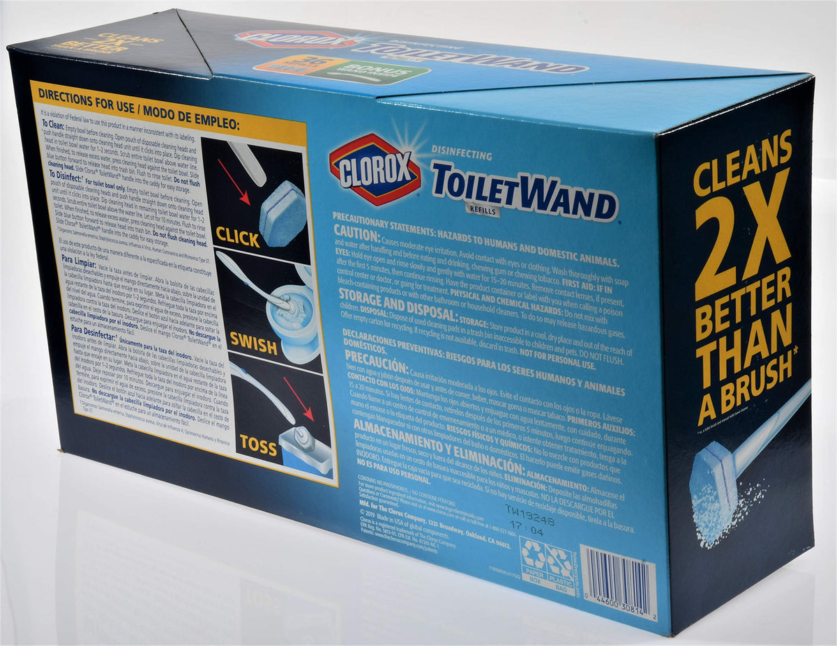 ToiletWand Refills + Wand - 36 Count by Clorox – 36 Piece Set, Blue, Pack of 36, Model 693282