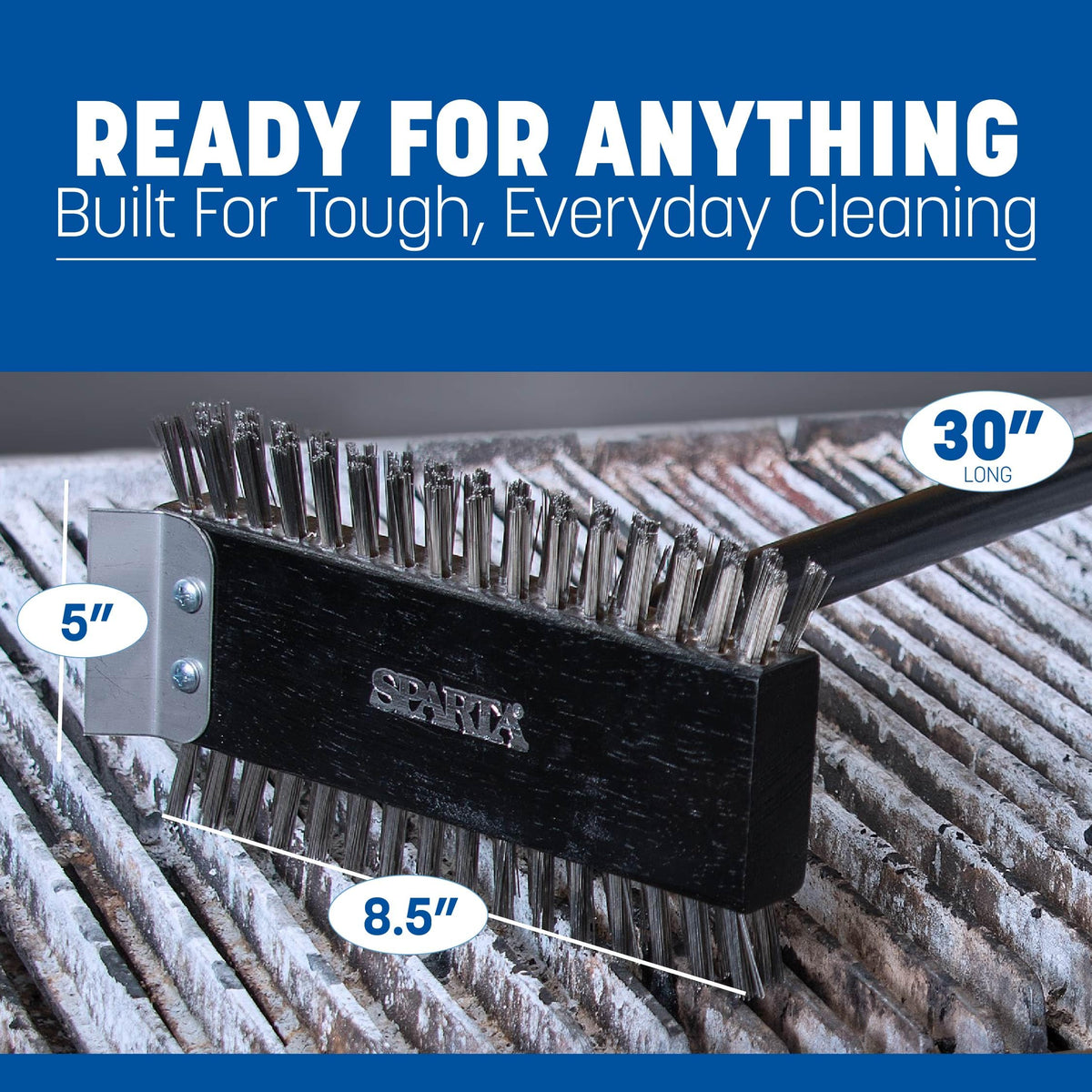 SPARTA Stainless Steel Grill Brush by Carlisle FoodService Products – 1, Stainless Steel, Black, Model 4029000
