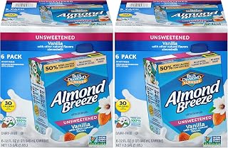 Almond Breeze Dairy Free Almondmilk,Unsweetened Vanilla,32 Ounce,(Pack of 12)