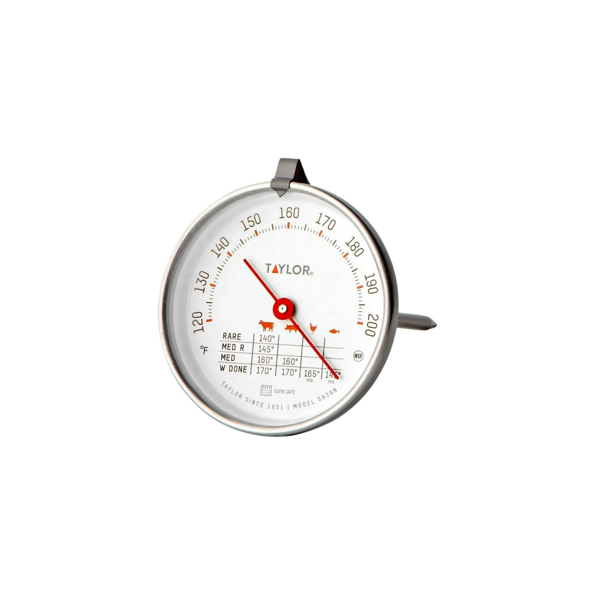 Taylor 5939N Meat Thermometer, Silver - Default Title