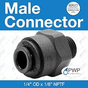 John Guest Male Connector 1/4" OD X 1/8" NPTF 10 Pack