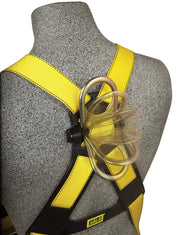 DBI-SALA,Delta Full Body Harness, Back D-Ring, Tongue Buckle Leg Straps, 2X-Large, Yellow/Navy by 3M – Double Extra Large, Nylon, Navy/Yellow, Model 1101253