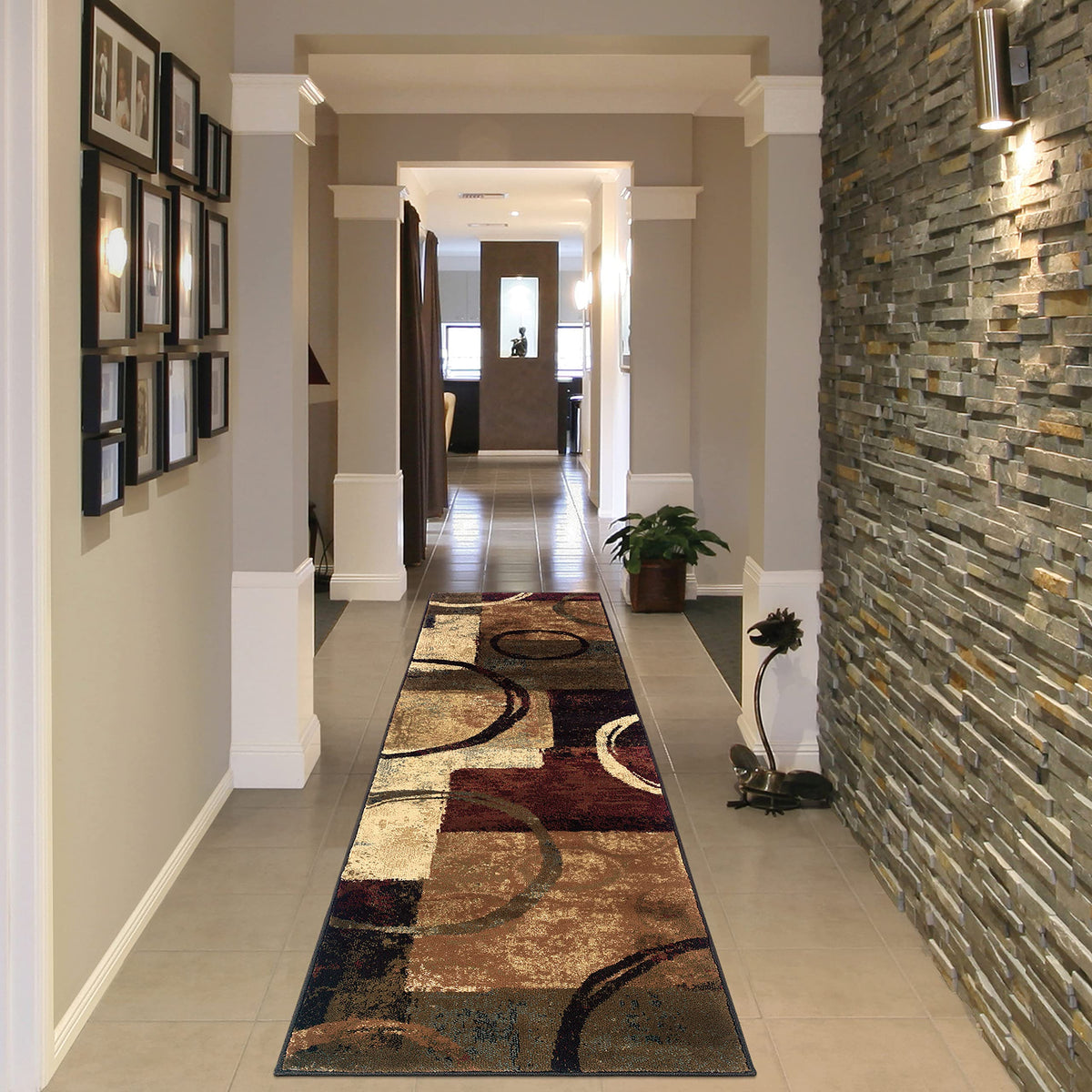 Oriental Weavers 1'10" x 7'6" (Rectangular) / Brown / Contemporary Area Rugs