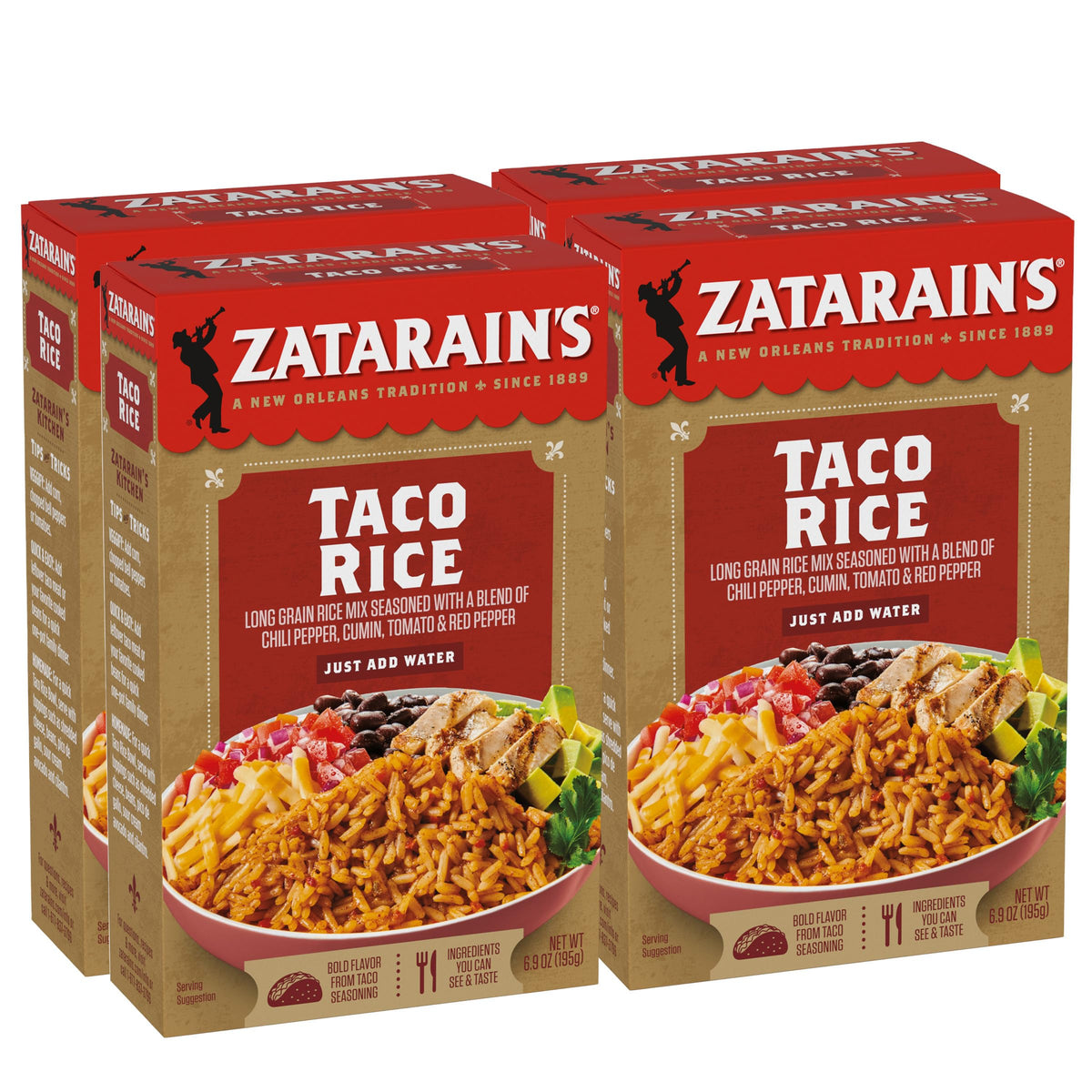 Zatarain's Taco / 6.9 Ounce (Pack of 4) / 4 Seasoned Rice