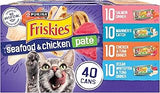 Purina Friskies Pate Wet Cat Food Variety, Seafood & Chicken, (40) 5.5 oz