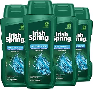 Irish Spring Body Wash, Moisture Blast, 18 fluid ounce, 4 Count (Pack of 1)