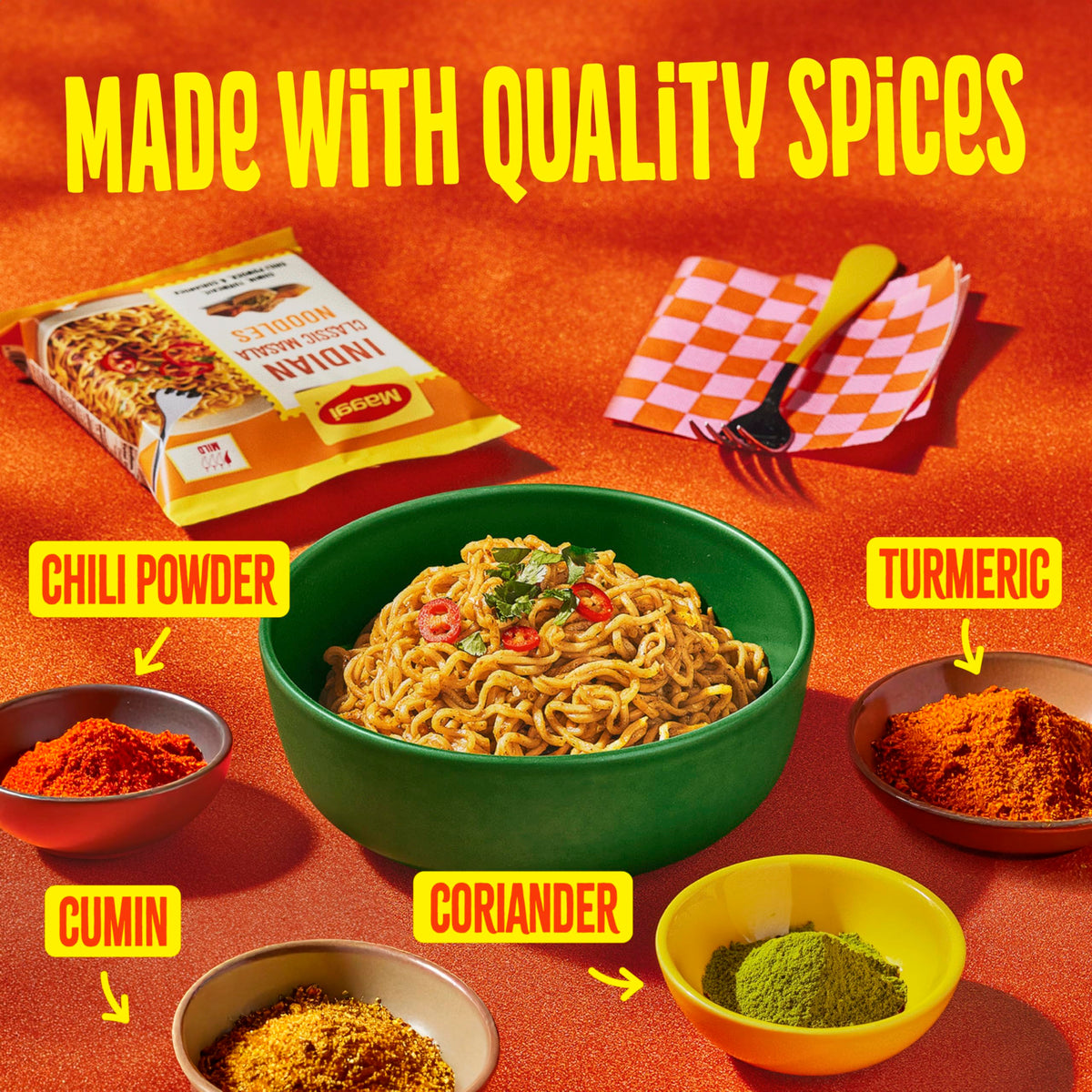 Indian Classic Masala Noodles 24-Pack by Maggi – 0.11 Ounce (Pack of 24), Pack of 24, Model 028000284589