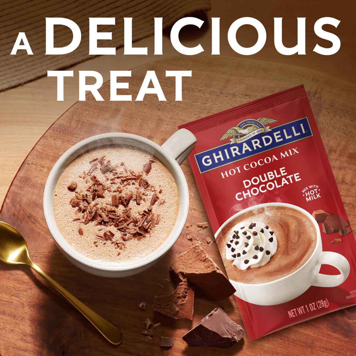 Ghirardelli Double Chocolate / 8 ct (Pack of 8) / Chocolate Malted Drinks
