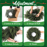 UAPINO Cedar Wreath, 26 Inch Diameter, Green