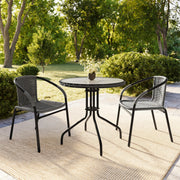 Flash Furniture Clear/Gray / Table + 2 Chair / Contemporary Bistro Sets