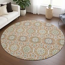 Addison Rugs Chantille ACN2670 Copper 8' x 8' Indoor/Outdoor, Machine Washable, Easy Clean, Non Shedding, Bedroom, Living Room, Dining Room, Kitchen, Patio Round Rug