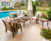 ® Braxton 5-Piece Deep Seating Set in White/Navy by Polywood – High Density Polyethylene, White / Navy, Model PWS487-2-WH5439