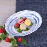 Deep Oval Plate by Elite Global Solutions – 19 oz., 19 fluid_ounces, Melamine, Navy Design, Pack of 6