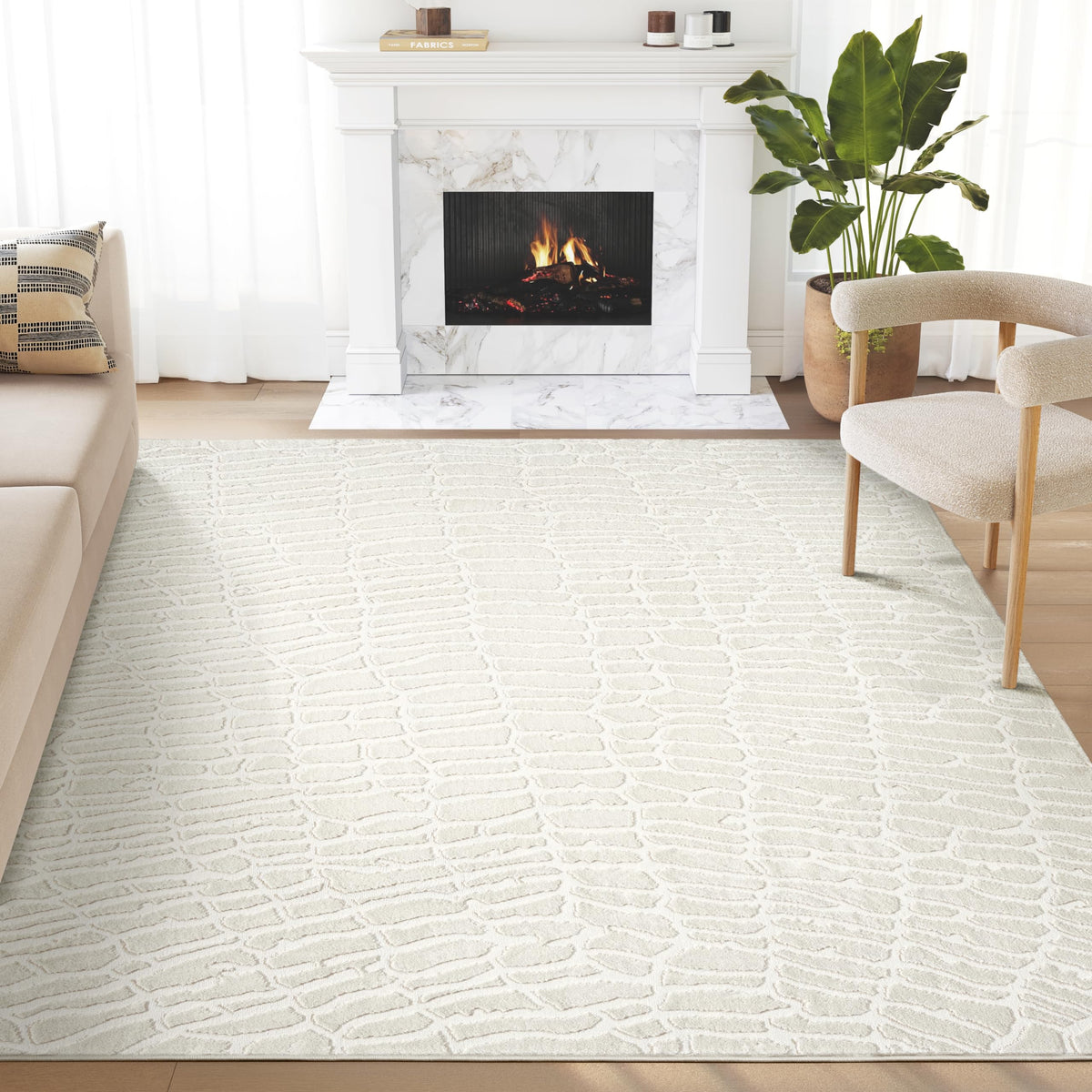 Abani 5' x 8' (Rectangular) / Cream / Modern Area Rugs