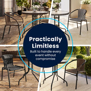 Flash Furniture Clear/Black / Table + 2 Chair / Round Table + 2 Chairs Bistro Sets