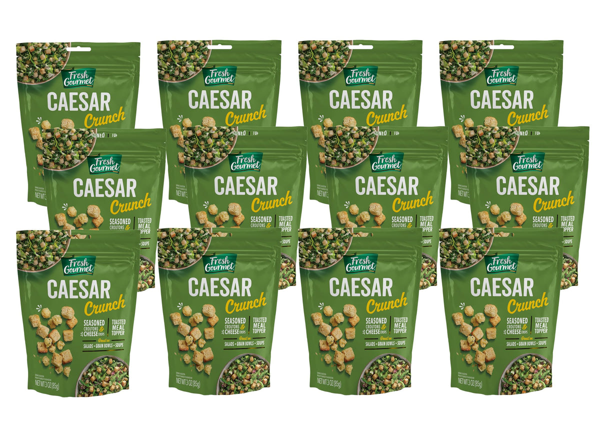 Caesar Crunch Toasted Meal Topper by Fresh Gourmet – 3 Ounce (Pack of 12), Pack of 12