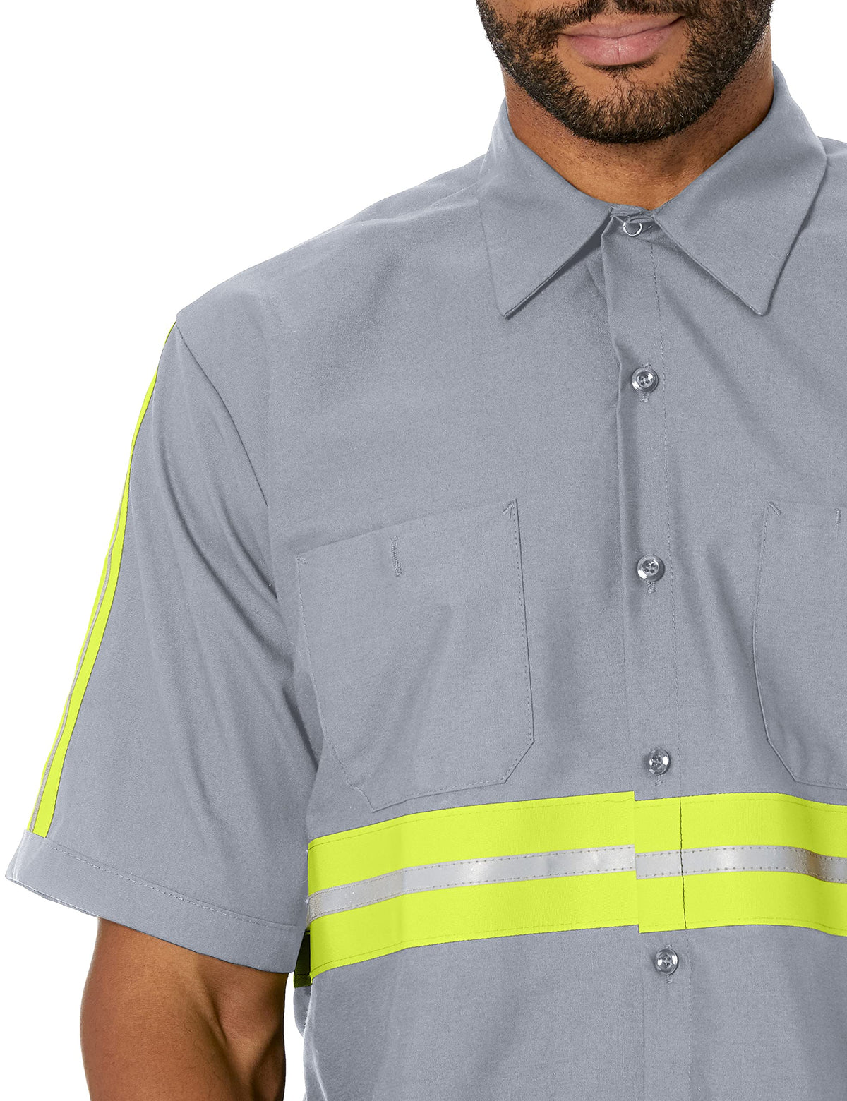 Red Kap 3X-Large Tall / Grey With Yellow/Green Visibility Trim / Tall Tops