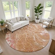 Addison Rugs Chantille ACN2731 Salmon 8' x 8' Indoor/Outdoor, Machine Washable, Easy Clean, Non Shedding, Bedroom, Living Room, Dining Room, Kitchen, Patio Round Rug