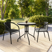 Flash Furniture Clear/Black / Table + 4 Chair / Round Table + 4 Chairs Table & Chair Sets