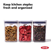 Good Grips 5-Piece POP Container Set Good Grips 3-PC Small Square Short POP Container Set by OXO – 2.8 quarts, Polycarbonate (PC), White