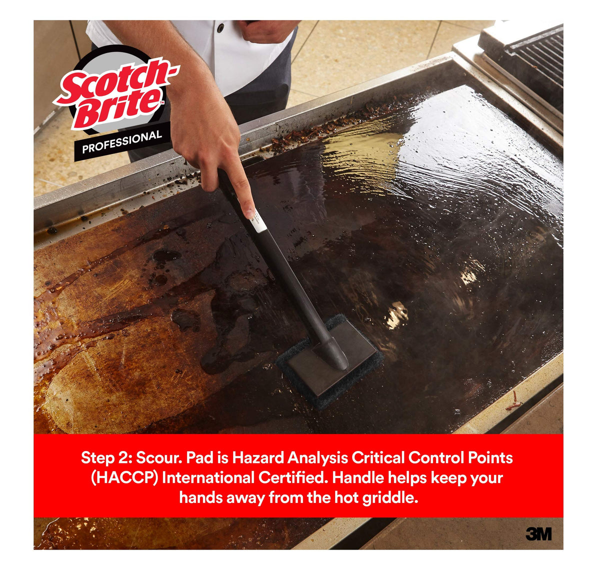 Scotch-Brit Quick Clean Griddle Cleaning System Starter Kit by 3M – 1 Count (Pack of 1), Nonstick coating, White