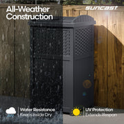 Suncast Cyberspace Grey / 16 inches x 15.75 inches x 31.7 inches / Trash Can Outdoor Trash Cans