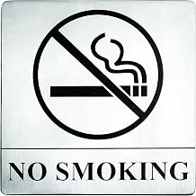 TableCraft Products B14 Stainless Steel Sign, No Smoking, 5" x 5"