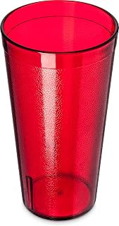 Carlisle FoodService Products CFS 52208110 Stackable ShatterResistant Plastic Tumbler, 20 oz., Ruby (Pack of 6)